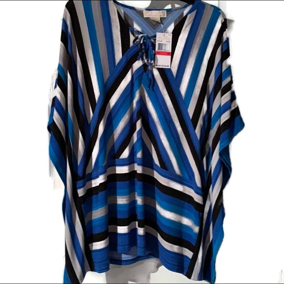 Michael Kors Striped Blouse Tunic Top - Picture 1 of 3